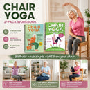 2 Pack Coil Bound Chair Yoga Weight Loss Books For Seniors, Breathing Awareness + Stable Strength Sets