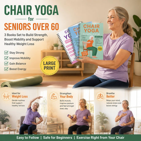 Triple Coil Bound Elderly Yoga Logbooks, Breathing Awareness, All-Round Improvement & Balance Awareness Sets