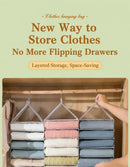 Extra Large PVC Hanging Layered Clothes Storage Caddy, 12 Compartment Wardrobe Divider, Snow White