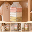 Spacious PVC Vertical Wardrobe Hanging Organiser, 6 compartment split storage for trousers & garments, space-saving Dusk Grey