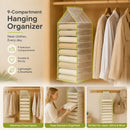 Robust PVC Multi-slot Hanging Clothes Holder, 9 layered sections to sort all trousers neatly, soft Forest Green