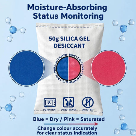 Visual Humidity Silica Gel Dehumidifier, Colour Changing Regular Desiccant, Green 100g, 2 Pack