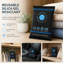 Standard Flat Mouth Blue Black Silica Gel Desiccant Bags, Visual Humidity Dehumidifier, 200g 2 Pack