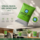 4 Pack Visual Humidity Green Silica Gel Desiccant, Colour Changing Regular 100g Dehumidifying Beads