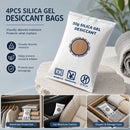 Cobalt Free White Flat Top Silica Gel Packs, Odourless Moisture Removing Sachets, 50g Four Pack