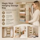 Cotton Linen Hanging Wardrobe Organiser, 3 Tier, Beige, Practical Robe Sorter