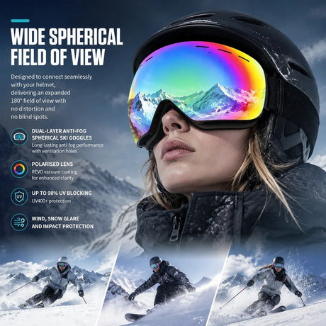 Lovely Holiday UV400 Ski Gift, Red Frame, Red Lens + Matching Red Strap