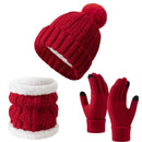 Heartfelt Snow Trip Companion Thick Knitted Hat 3 Pack Bright Red, Multi-Scene Ski Outdoor Matching Wear