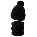 Handy Ski Holiday Gift Fleece Lined Thick Knit Hat 2 Pack Black, Thermal Snow Outdoor Matching Accessory