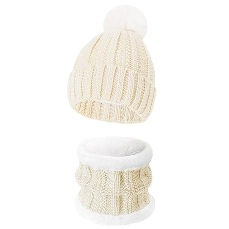Nice Ski Trip Present Warm Insulated Knitted Hat 2 Set White, Perfect For Skiing & Mountain Outings