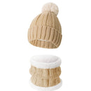 Comfortable Ski Travel Essential Fleece Lined Knit Hat 2 Pack Beige, Multi-Use Snow Outdoor Matching Wear