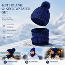 Durable Mountain Ski Gift Thick Knitted Hat 2 Set Navy, Warm Thermal Gear For Winter Ski Trips