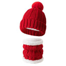 Budget Friendly Ski Companion Plush Lined Knit Hat 2 Pack Bright Red, Cold Resistant Snow Matching Set