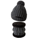 All-Round Snow Trip Gift Thick Fleece Knit Hat 2 Pack Dark Grey, Versatile Matching For Ski Outdoor Trips