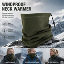 Thoughtful Ski & Cycling Gift Fleece Drawstring Neck Gaiter, Army Green, Windproof Thermal Neck Warmer
