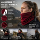 Lovely Outdoor Sport Surprise Soft Fleece Drawstring Neck Warmer, Burgundy, Ski Riding Accessory