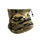 Warm Holiday Outdoor Companion Fleece Drawstring Neck Gaiter, Camo Army Green, Cold Weather Wear
