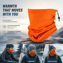 Sweet Cycling & Ski Gift Soft Fleece Drawstring Neck Warmer, Orange, Wind Resistant Neck Cover
