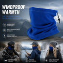 Versatile Winter Outdoor Present Polar Fleece Drawstring Neck Tube, Royal Blue, Multi-Sport Use