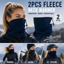 Cosy Winter Sport Bundle Fleece Drawstring Neck Gaiters 2 Pcs, Navy, Wind Block Ski Accessory