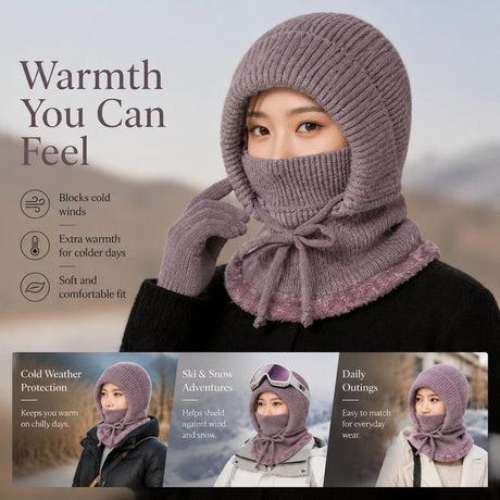 Supple Stretch Knit Snow Hat Dusty Pink One Size, Wind Resistant Fabric For Skiing & Relaxed Daily Fits
