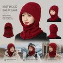 Snug Windproof Knitted All-In-One Hat Burgundy One Size, Functional Headwear For Ski Sports & Casual Daily Outfits