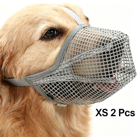 Grey Mesh Dog Muzzle XS 2pcs, Drinkable