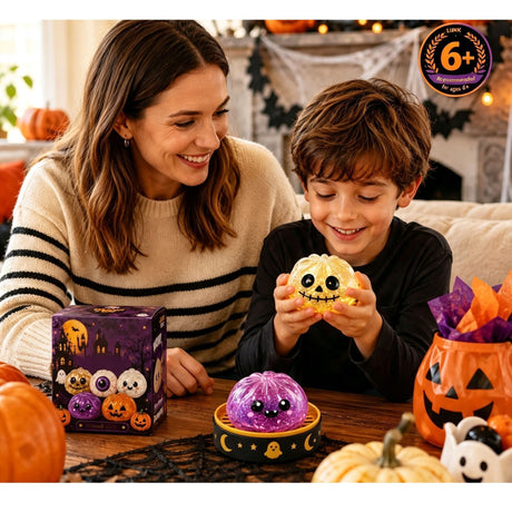 Squeeze Stress Relief Squishy Toy, Halloween Themed Grab Toy, Christmas & Halloween Gift Set, Skull Figure Design