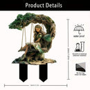 Whimsical 2D Flat Acrylic Swing Elf Garden Stake, Wing Fairy Pot Decor, Waterproof Lawn Prop For Christmas Halloween Party Display