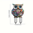 Colourful 2D Acrylic Floral Pattern Owl Garden Stake, Decorative Pot Figurine, Waterproof Outdoor Prop for Christmas Halloween Yard Decoration
