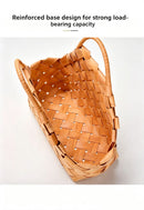 Handwoven Wooden Chip Handheld Decorative Basket, Baking Pastry Container, Living Room Floral Display Decor, Suitable for Christmas Halloween Party Layout, Large Size