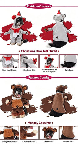 Holiday Theme Gathering Supplies For Pets, Festival Dress-up Ornament for Halloween Christmas Events, Size XL