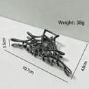 Halloween & Christmas Gun Black Spider Web Metal Hair Claw, Gothic Fashion Hair Accessory For Party Wear