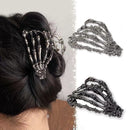 Halloween & Christmas Silver White Spider Alloy Shark Clip, Eye-catching Hair Claw For Holiday Celebrations