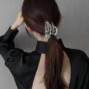 Halloween & Christmas Silver White Spider Alloy Shark Clip, Eye-catching Hair Claw For Holiday Celebrations