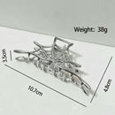 Halloween & Christmas Silver White Spider Web Alloy Hair Claw, Elegant Gothic Clip For Christmas & Halloween