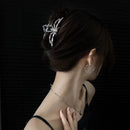 Halloween & Christmas Silver White Spider Web Alloy Hair Claw, Elegant Gothic Clip For Christmas & Halloween