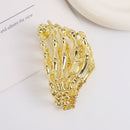 Halloween & Christmas Golden Skull Claw Metal Hair Claw, Retro Gothic Shark Clip For Festival Outfits