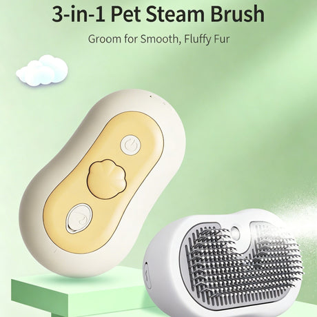 White Grey Pet Spray Grooming Comb 2pcs, Anti Flying Cat Hair Massager Brush