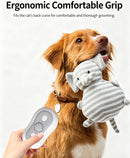 White Grey Pet Spray Grooming Comb 2pcs, Anti Flying Cat Hair Massager Brush