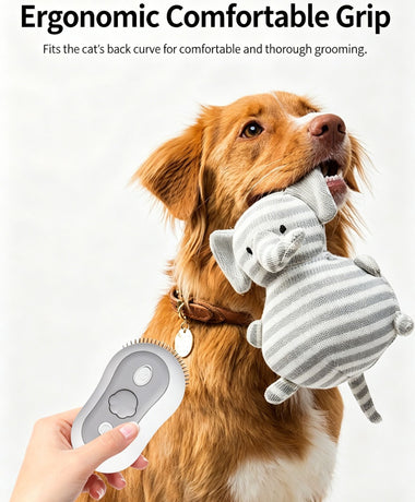 White Grey Pet Spray Grooming Comb 2pcs, Anti Flying Cat Hair Massager Brush