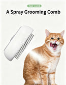 White Grey Pet Spray Grooming Comb 2pcs, Anti Flying Cat Hair Massager Brush