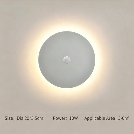 20CM White Sensor Eclipse LED Wall Light Stepless Dimming