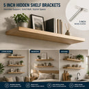 5" Nickel Hidden T Shelf Bracket 2Pcs w/ 5x60&5x80 Screws