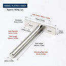 4" Nickel Hidden T Shelf Bracket 2Pcs w/ 5x60&5x80 Screws