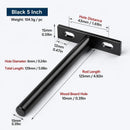 5" Black Hidden T Shelf Bracket 2Pcs w/ 5x60&5x80 Screws
