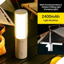 Folding Multi‑function Camping Lantern, Portable Tent Hanging Light, Christmas & Halloween Outdoor Travel Gift, Handheld Emergency Camp Lamp, 2400mAh Rechargeable Battery for Night Activity Lighting