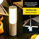 Multifunctional Foldable Camping Light, Waterproof Tent Ceiling Lamp, Christmas & Halloween Backyard Party Decor Light, Hanging & Handheld Dual‑use Outdoor Lantern, 3600mAh Large Capacity Rechargeable Battery