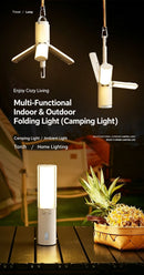 Multifunctional Foldable Camping Light, Waterproof Tent Ceiling Lamp, Christmas & Halloween Backyard Party Decor Light, Hanging & Handheld Dual‑use Outdoor Lantern, 3600mAh Large Capacity Rechargeable Battery