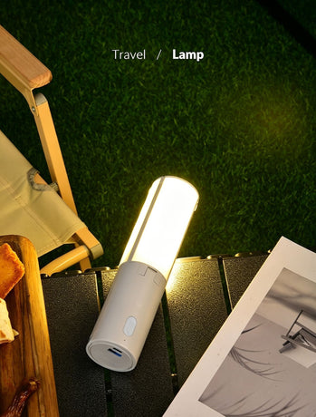 Portable Fold‑able Multi‑purpose Camp Lantern, Hanging Tent Emergency Light, Christmas & Halloween Practical Holiday Present, Handheld Outdoor Night Working Lamp, 4000mAh High‑capacity Rechargeable Battery
